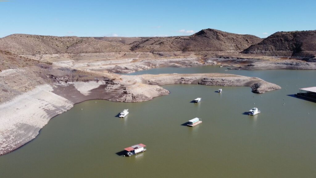 House Boats on Elephant Butte Reservoir, New Mexico DroneStripe Ltd