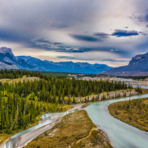 A shot from the Saskatchewan River Crossing located in the Rocky Mountains in Alberta Canada